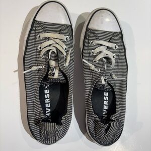 Converse Black and White Striped Sneakers